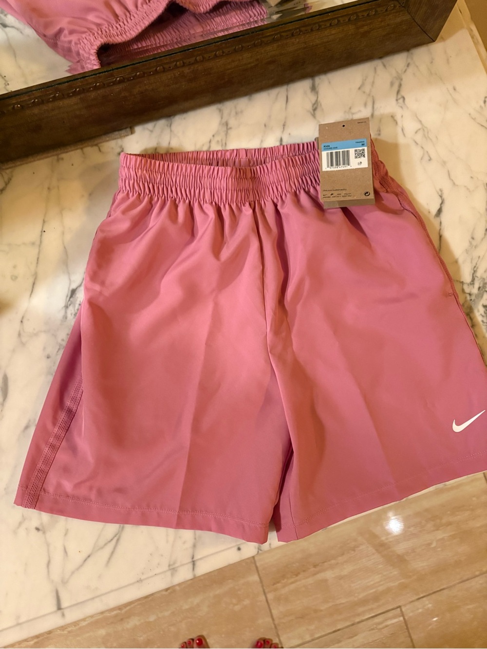 Nike Boys Rose Pink Athletic Shorts Medium NWT